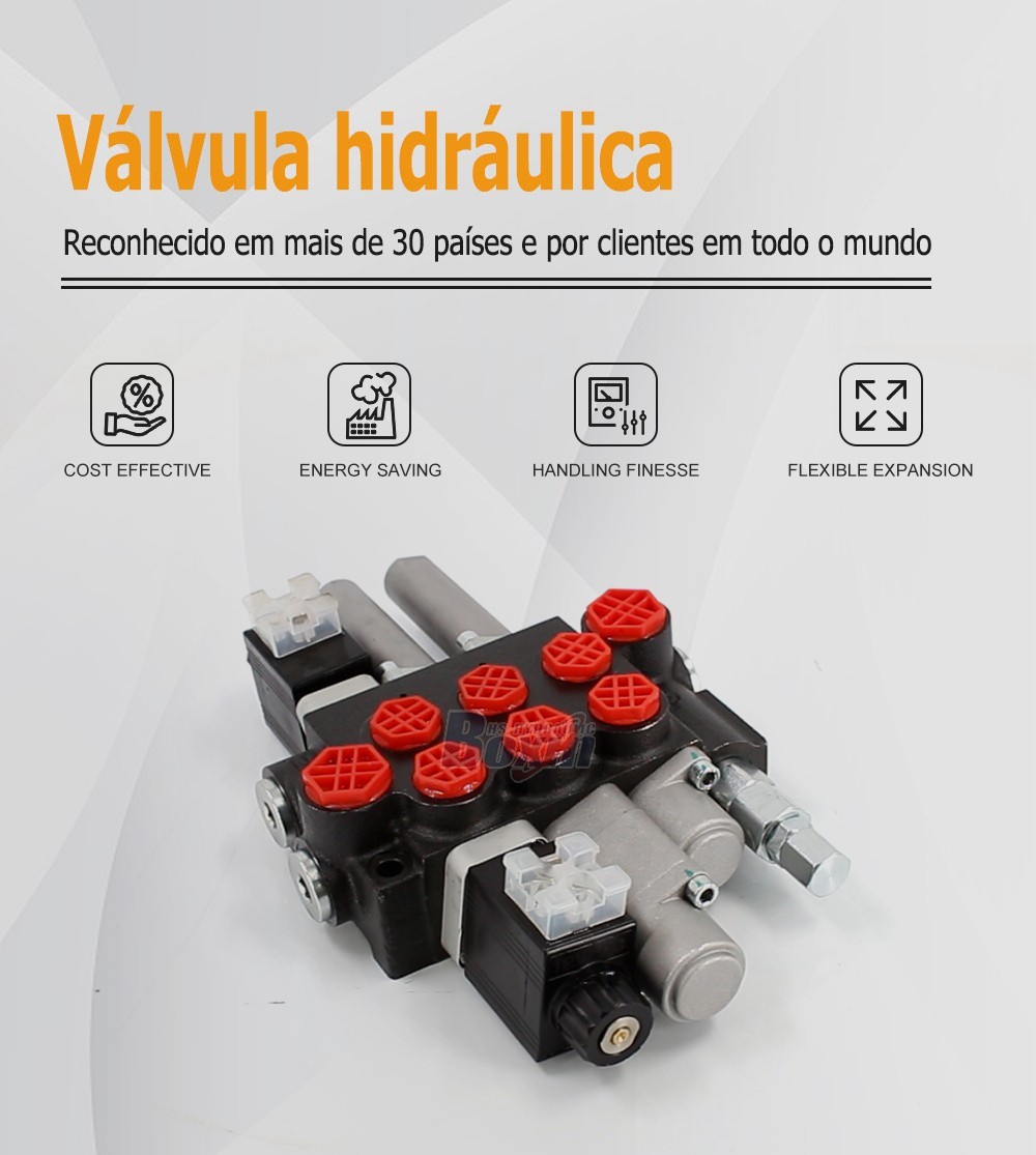 P40-BOT-BQTW1-DCOT Solenoid and Cable 3 Spool Monoblock Valve